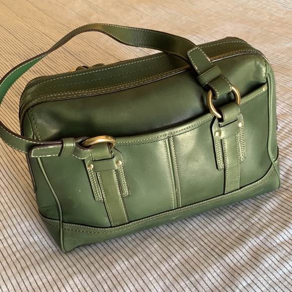 Coach Green Leather Satchel - Picture 6 of 9